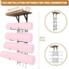 Yoga Mat Holder Wall Mount, Yoga Mat Storage Rack with 8 Detachable Stands, Adjustable Wall Organizer with Wood Floating Shelf & 4 Hooks for Hanging Foam Roller and Resistance Band at Home Gym - Image 5