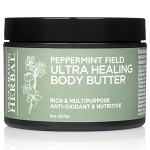 Peppermint Body Butter, Ultra Healing Natural Body Butter, Vegan Body Butter, Infused With 6 Organic Herbs for Very Intensive Moisture for Skin, Organic Shea Butter, Hand Cream For Dry Hands, Ora’s Amazing Herbal
