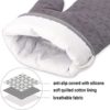 KEGOUU Oven Mitts and Pot Holders 6pcs Set, Kitchen Oven Glove High Heat Resistant 500 Degree Extra Long Oven Mitts and Potholder with Non-Slip Silicone Surface for Cooking (Grey) - Image 3