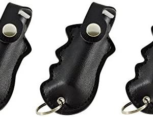 Pepper Defense SSTG-1B Pepper Spray Keychain for Self Defense - 3-in-1 Maximum Strength Police Grade 10% OC, 1% CS, Marking Dye Formula - Quick Fire Finger Grip Holster (3)