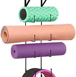 Yoga Mat Holder, Yoga Mat Storage, Yoga Mat Holder Wall Mount Gym Equipment for Home, Yoga Set Organizer Home Gym Accessories Storage, Yoga Mat Storage Wall Shelf, Yoga Accessories Organizer for Wall…
