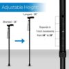 RMS Folding Cane - Foldable, Adjustable, Lightweight Aluminum Offset Walking Cane - Collapsible Walking Stick with Ergonomic Derby Handle - Ideal Daily Living Aid for Limited Mobility (Black) - Image 4