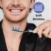 REACH Essentials Toothbrush with Toothbrush Caps, Multi-Zoned Angled Soft Bristles, Contoured Handle, Tongue Scraper, 6 Count (Pack of 1) - Image 5