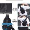 Small Black Sling Crossbody Backpack Shoulder Bag for Men Women, Lightweight One Strap Backpack Sling Bag Backpack for Hiking Walking Biking Travel Cycling USB Charger Port-Nylon - Image 6
