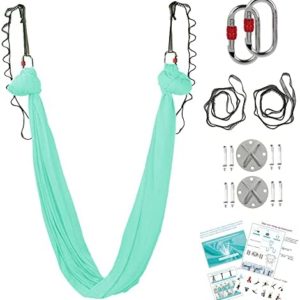 Aerial Yoga Hammock, Aerial Silks 5.5 Yards, Antigravity Yoga Inversion, Fabric Yoga Swing Set Include Daisy Chain, Carabiner, Ceiling Hooks