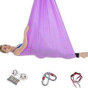 GLYIG Aerial Yoga Swing Set - Yoga Hammock Trapeze Swing - Trapeze Yoga Kit - Flying Yoga Inversion Tool - Antigravity Ceiling Hanging Yoga Sling - 5.5 Yards (Color : A8)