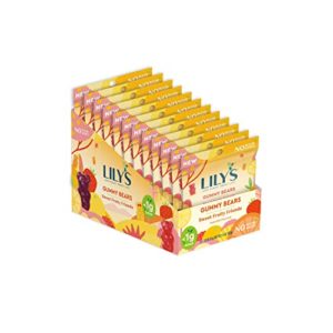 Lily's Sweet Fruity Friends Assorted Fruit Flavored No Sugar Added Gummy Bears, Gluten Free, 1.8 ounce Bags (12 Count)
