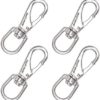 SHONAN Stainless Steel Swivel Eye Snap Hook- 4-Pack 3.5 Inch Flag Pole Clips, Scuba Diving Clips Spring Hooks for Dog leashes, Keychains, Boat Anchor Ropes, Bird Feeders, Pet Chains - Image 5