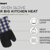 Cuisinart Buffalo Check Oven Mitts - 2 Pack, Blue and Ivory Plaid Design - Handle Hot Kitchen Items Safely - Non-Slip Grip Oven Gloves with Insulated Deep Pockets and Hanging Loop - Image 3