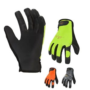 Vgo 3 Pairs High Dexterity Touchscreen PU Leather Work Gloves Multipurpose(Size XL,3Colors,PU8718)