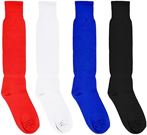 Dxhycc 4 Pairs Knee High Soccer Socks Unisex Sports Tube Socks Team Socks for Soccer, Basketball, Uniform and Everyday Wear - Image 2