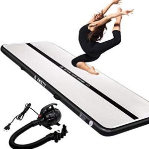 Air Track Tumbling Mat 10FT/13.3FT, Gymnastics Mat tumble Track with Electrical Pump and Bag, Inflatable Air Mat For Gymnastics Training For Home For Kids, Cool Black…