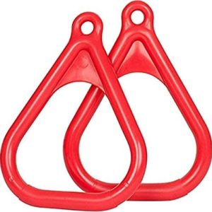 Swing Set Stuff Plastic Trapeze Rings with SSS Logo Sticker, Red