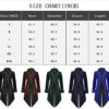 Medieval Steampunk Tailcoat Halloween Costumes for Men, Renaissance Pirate Vampire Gothic Jackets Vintage Warlock Frock Coat - Image 3