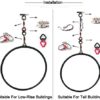 Dance Yoga Pilates Exercises Hoops, Aerial Acrobatic Hoop, Lyre for Aerial Acrobatics Steel Rings Circles Yoga Fabrics Circus Pilates Lyra Trapezes (Color : Silver, Size : 85cm) - Image 6