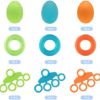 Turfox Hand Grip Strength Trainer , Finger Finger Stretcher Strength Trainer (9 PCS) Silicone Resistance Bands Finger Stretcher, Relieve Wrist & Thumb Pain, Carpal tunnel, Great for Rock Climbing - Image 2