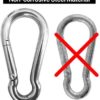 Marine Grade 316 Marked Stainless Steel Carabiner Clips, Heavy Duty Spring Snap Hooks for Gym, and Outdoor Activities - Image 6
