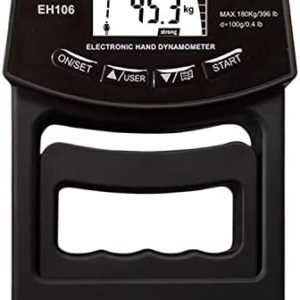 Hand Dynamometer Grip Strength Trainer Measurement Meter - Digital Gripper Strengthener Tester Exerciser for Forearm Training Crossfit Weightlifting Finger Power - Capacity 397 Lb / 180 Kg