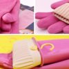 4 Pairs Reusable Waterproof Non-Slip Honeycomb Grip Latex Rubber Gloves with Hang-Dry Hooks / Hanging Loops for Dishwashing Household Cleaning Cooking (Small) - Image 6