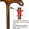 FLYDRUM Wooden Walking Cane for Men and Women, One-Piece Wood Cane, 36 Inch Wood Walking Stick for Men and Women, Ergonomic Wood Cane for Seniors - Image 3