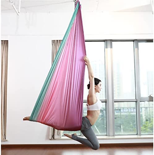 LJYT Aerial Anti-Gravity Yoga Hammock-Yoga Swing for Handstand Practice, Bold Nylon Chrysanthemum Rope, Carabiner Suspension Training (Color : C) - Image 5