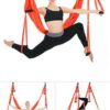 Full Set 6 Handles Anti-Gravity Aerial Yoga Ceiling Hammock Flying Swing Trapeze Yoga Inversion Device Home Hanging Belt (Color : Orange) - Image 3