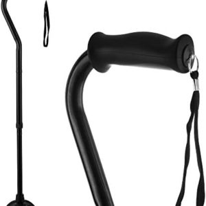 LIXIANG Walking Cane for Women & Men Adjustable Walking Stick,Folding Cane with Soft Sponge Offset Handle,Lightweight,Suitable for Arthritis,The Elderly and The Disabled