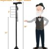 Folding Cane with Led Light, Adjustable Canes and Walking Sticks for Men and Women, Walking Cane Stick for Elderly with Cushion T Handle and Pivoting Quad Base for Hiking Mountain Climbing Backpacker - Image 6