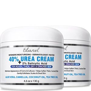 Urea Cream 40% Plus Salicylic Acid, 2-Pack, Callus Remover Hand Cream Foot Cream For Dry Cracked Feet, Hands, Heels, Elbows, Nails, Knees, Intensive Moisturizes & Softens Skin, Exfoliates Dead Skin
