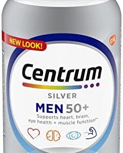 Centrum Silver Multivitamin for Men 50 Plus, Multimineral Supplement, Vitamin D3, B-Vitamins and Zinc, Gluten Free, Non-GMO Ingredients, Supports Memory and Cognition in Older Adults - 200 Ct