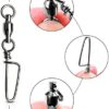 GERUITE Corrosion Resistance Fishing Snap Swivels Ball Bearing Swivels Black Nickel Fishing Swivels Saltwater Ball Bearing Swivels Barrel Swivels for Freshwater Fishing - Image 4