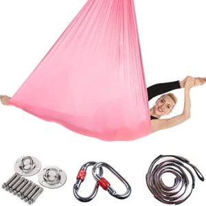 ALINSAM Aerial Yoga Hammock Set, Mounting Accessories Included, Premium Aerial Silk Yoga Swing for Antigravity Yoga for Inversion Exercise Pilates Gymnastics,G