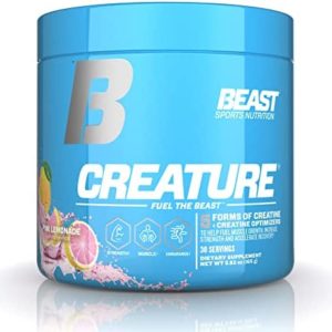 Beast Sports Nutrition Creature, Pink Lemonade - 30 Servings - 5 Forms of Creatine + Creatine Optimizers - Improve Strength, Muscle Tone, Endurance, Recovery & Energy Production