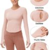 ZHENWEI Women's Yoga Tops Long Sleeve Workout T-Shirt Cross Back Sports Breathable Shirts Athletic Slim Fit Crop Top - Image 2