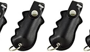 Pepper Defense SSTG-1B Pepper Spray Keychain for Self Defense - 3-in-1 Maximum Strength Police Grade 10% OC, 1% CS, Marking Dye Formula - Quick Fire Finger Grip Holster (4)