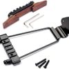 Alnicov Set of 6 String Archtop Jazz Guitar Rosewood Bridge Height Adjustable & Tailpiece Trapeze for Jazz Guitar Parts,Black - Image 3