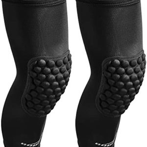 COOLOMG Basketball Knee Pads for Youth Kids 1Pair Long Padded Knee Sleeves Wrestling Compression Leg Sleeves