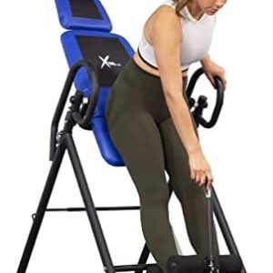 XtremepowerUS Premium Gravity Inversion Therapy Table Back Pain Relief Heavy Duty Adjustable PU Leather Padded Cushion