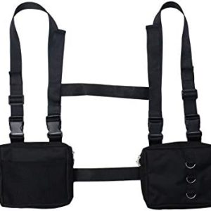 NEDVI Chest Rig Bag Tactical Waist Packs Bag Hip Bag for Men Women Adjustable Functional Shoulder Bags Chest Bag,Black