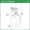 Bar5F Plastic Spray Bottle, 16 oz | Leak Proof, Empty, Clear, Trigger Handle, Adjustable Fine to Stream Output, Refillable, Heavy Duty Sprayer for Hair Salons & Spas, Household Cleaners, Cooking - Image 6