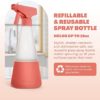 Cleancult Glass Spray Bottle - Shatter Resistant & Dishwasher Safe - All Purpose Cleaning Spray Bottle with BPA-Free Plastic Nozzle & Non-Slip Silicone Sleeve - 16oz, 2 Pack - Clay - Image 2