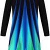 Women's Fall Clothes Casual Printed Long Sleeve Dress Hollow Round Neck Pullover Dress Casual Dresses - Image 4