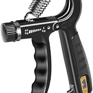 Hand Grip Strengthener, Adjustable Resistance 11-132 Lbs, Forearm Exerciser, Grip Strength Trainer for Muscle Building and Injury Recovery for Athletes