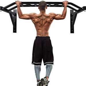 ptlsy Wall Mounted Pull Up Bar and Dip Station Multifunctional Heavy Duty Chin Up Bar for Home Gym Indoor Workout, Fitness Equipment, Supports to 440 Lbs