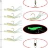 Skipaelf Sabiki Rigs Saltwater,14 Packs Fishing Lures Bait Rigs Set,Luminous Sabiki Rig with High Carbon Hooks,Soft Shrimp Real Fish Skin Fishing Rigs - Image 5