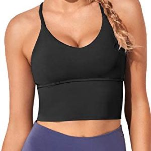 Women Sports Bras Longline Fitness Crop Tops Tank Gym Camisole Yoga Workout Running Shirts