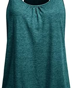 Wobity Womens Sleeveless Racerback Tank Loose Fit Banded Bottom Yoga Tank Tops