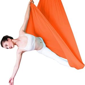LJYT Yoga Hammock, Nylon Anti-Gravity Yoga Sling Equipment Set, Suitable for Yoga, Acrobatics, Circus Art, Aerial Dance (Color : Orange)