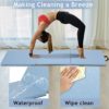 Gymnastics Mat Exercise Mat Tumbling Mats for Home Gym, Folding Portable 6’x2’x2 Extra Thick Crash Panel Mat with Carrying Handles for Kids Adults, Blue - Image 3