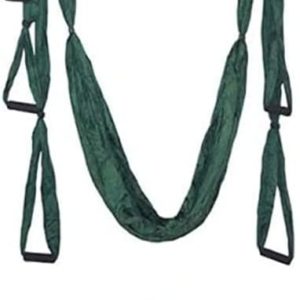 QueenLine Full Set 6 Handles Anti-Gravity Aerial Yoga Ceiling Hammock Flying Swing Trapeze Yoga Inversion Device Home Gym Hanging Belt Atrovirens Russian Federation